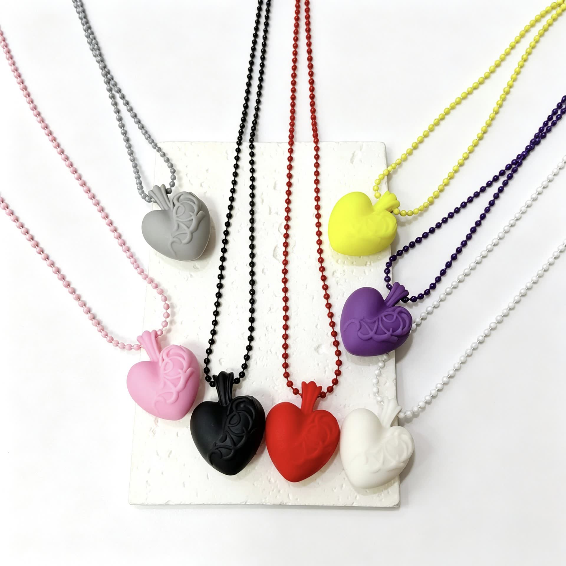 Chrome Hearts Colorful Cross and Heart Shaped Necklaces
